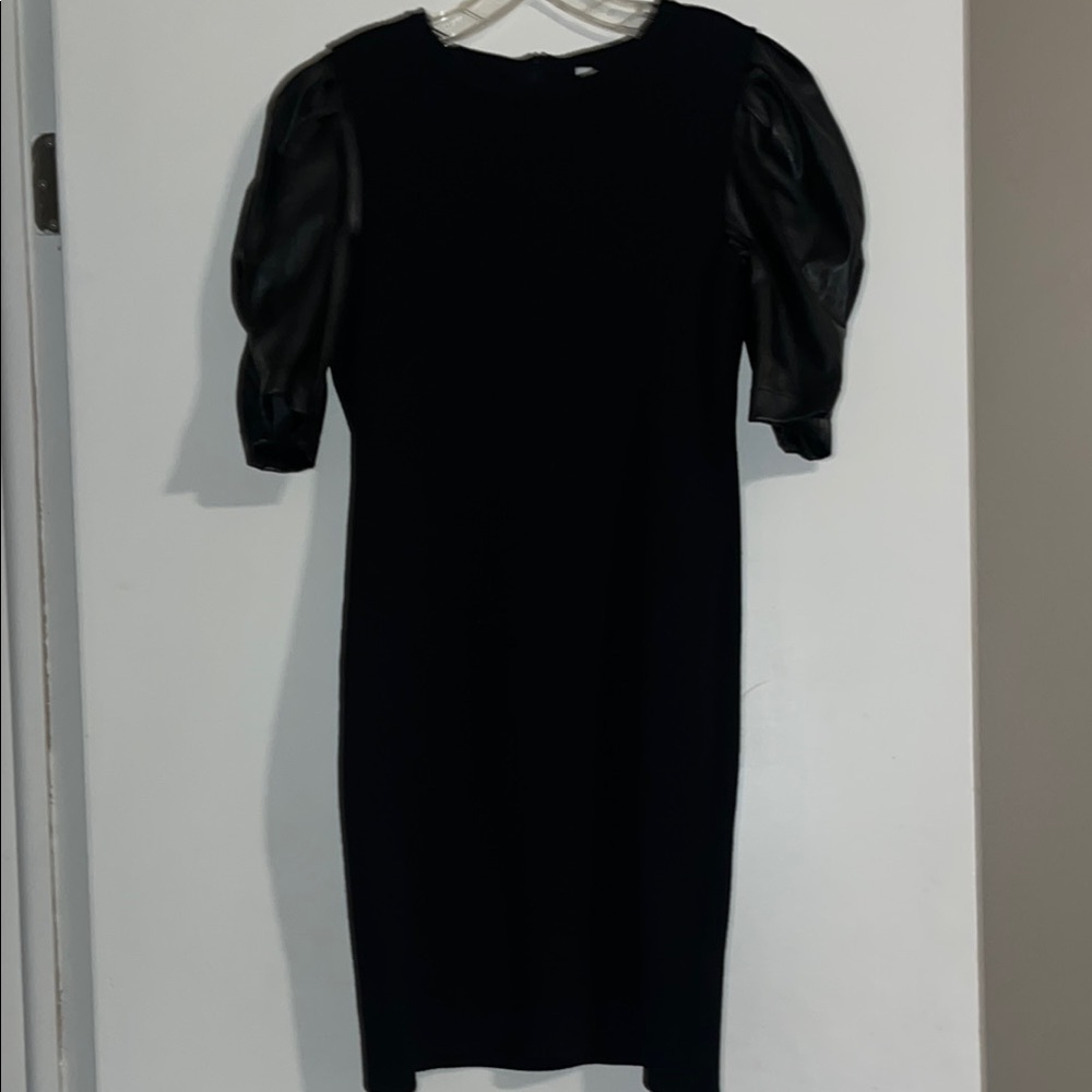 Elegant Black Dress with Puff Sleeves